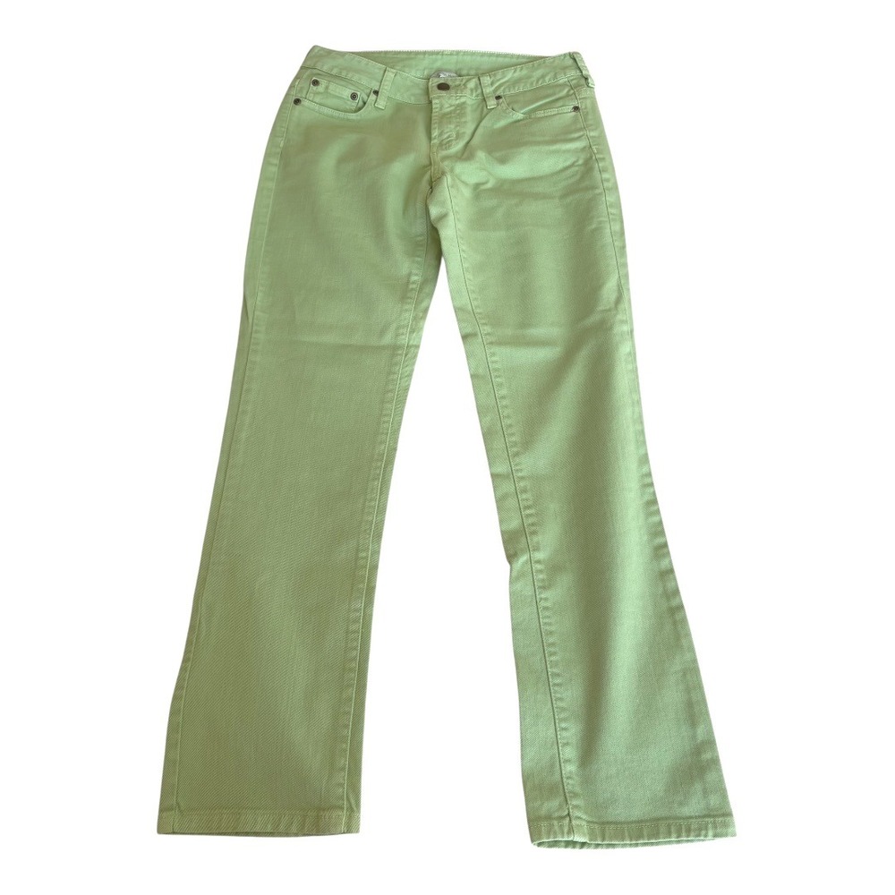 Garnet Hill Pistachio Green Denim Jeans Womens 6P Petite Slim StretcH GUC